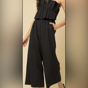 Ruffle bodice jumpsuit